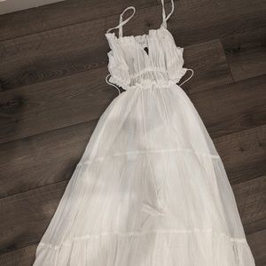 White A-line Summer Maxi Dress